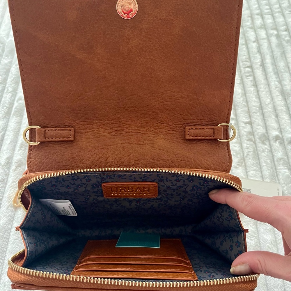 Urban Expressions Brown Vegan Leather Women's Crossbody - Picture 3 of 4